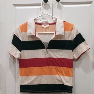 Love J Multicolor Striped Crop Top